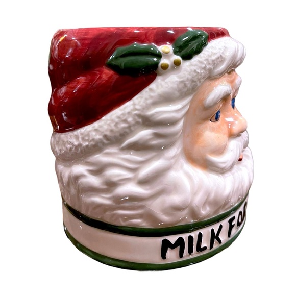 Vtg. A La Carte Santa Claus ‘Milk for Santa’ Handpainted 3D Ceramic Coffee Mug - Picture 3 of 10